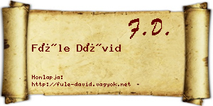 Füle Dávid névjegykártya