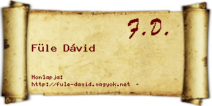 Füle Dávid névjegykártya